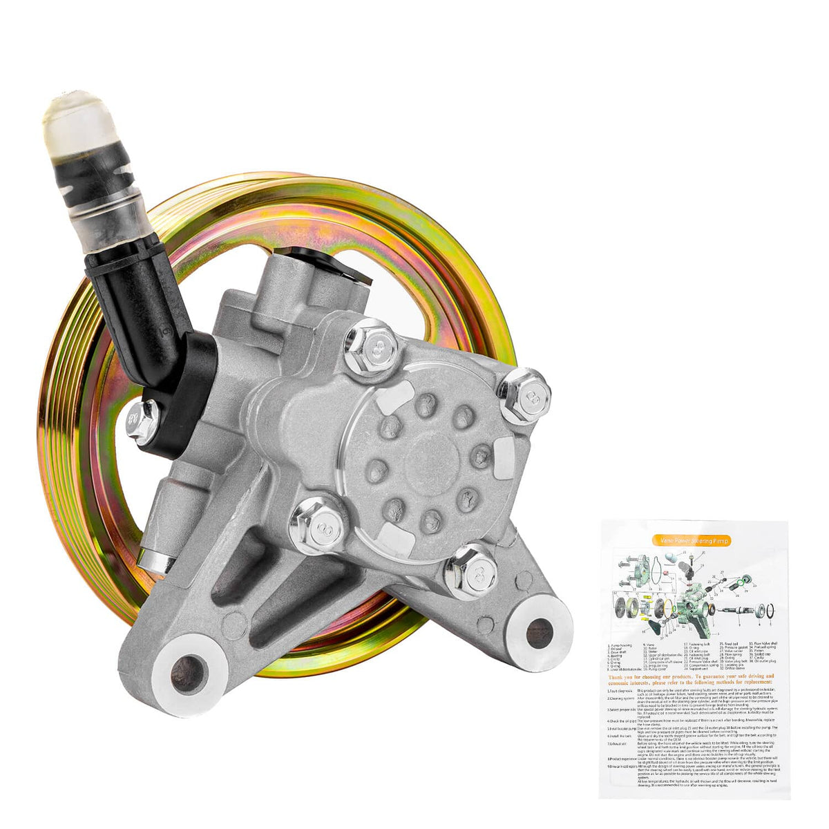 Solidspare 21-5441 Power Steering Pump w/ Pulley Fit for Acura TL 3.2L V6 GAS 2004 - 2008
