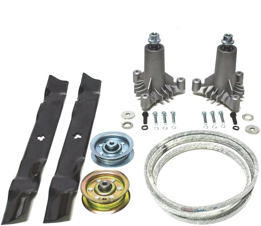Solid Spare LT3000 42" MOWER DECK REBUILD KIT SPINDLES BLADES BELT IDLERS FITS CRAFTSMAN