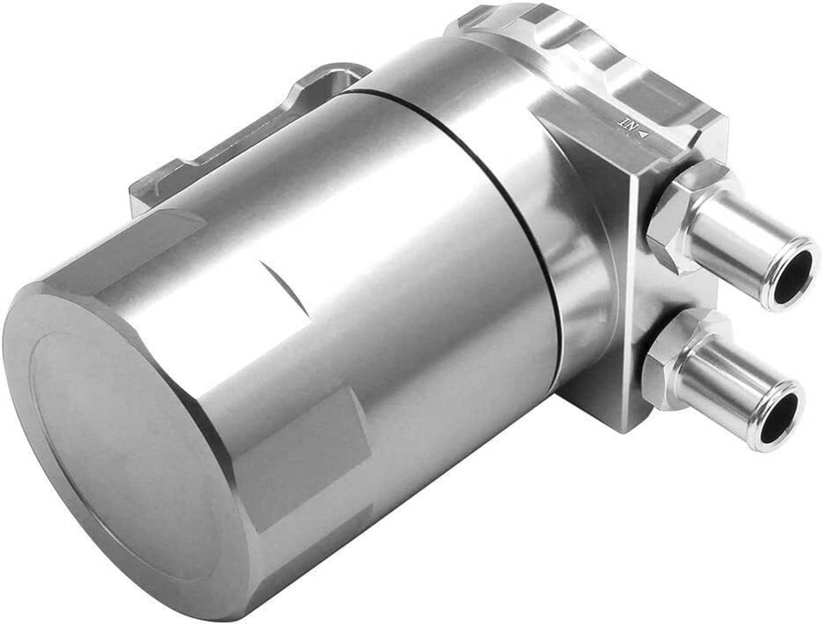 Solidspare Oil Catch Can Kit Reservoir Baffled Tank w/ Breather Filter Universal Aluminum