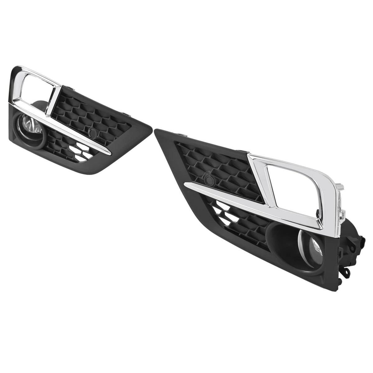 Solid Spare For Honda Odyssey 2018-2020 Bumper Fog Lights Lamps & Bezel Set W/Chrome Trim