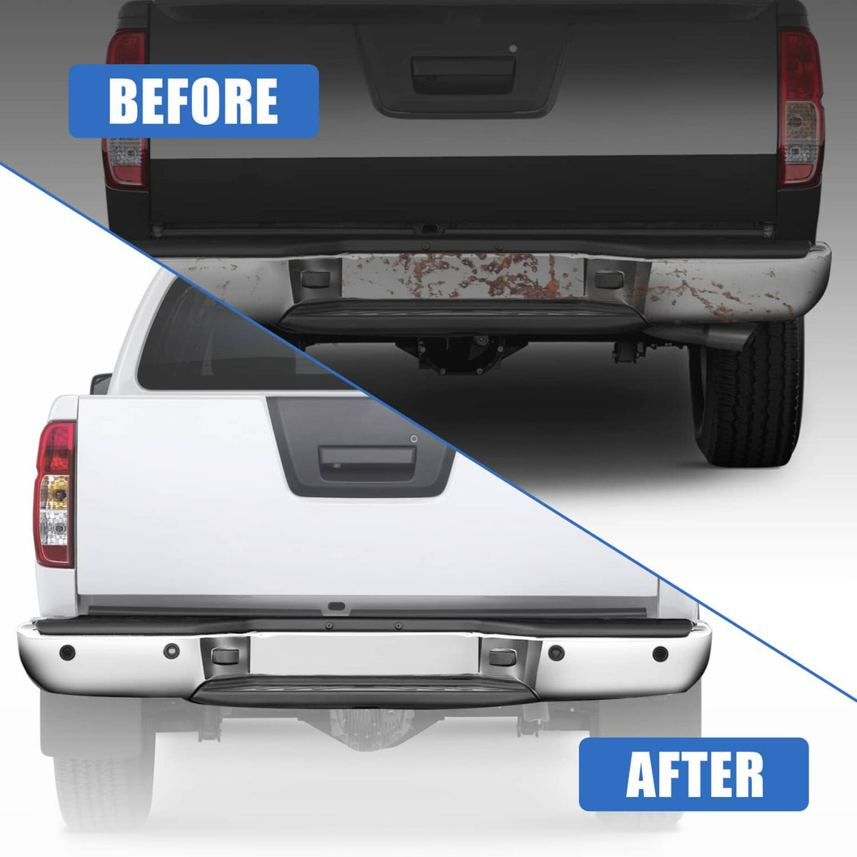 Solidspare Chrome Rear Step Bumper Assembly W/ Sensor Hole For 2005-2021 Nissan Frontier