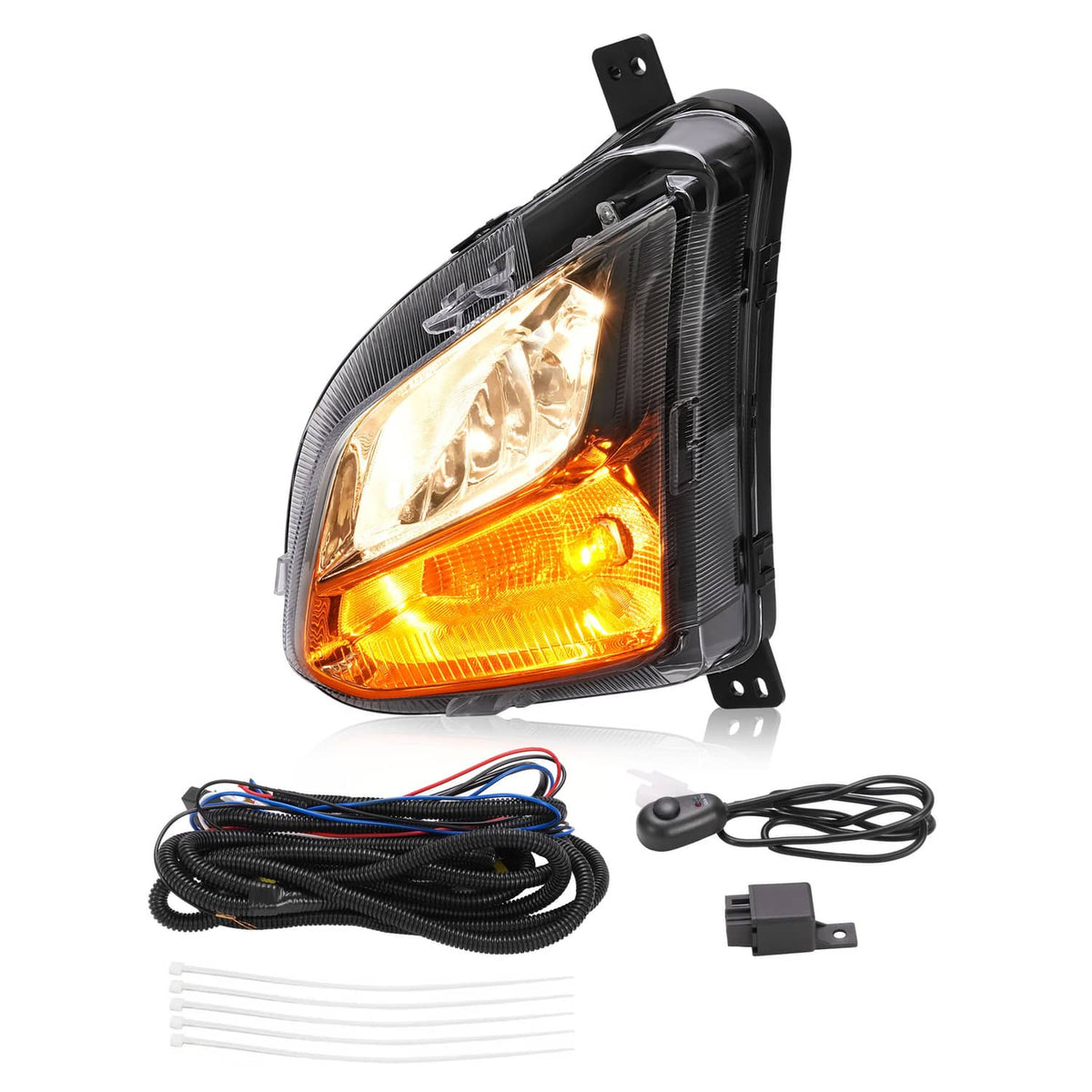 Solid Spare Bumper Fog Light w/Signal Lamp Left Driver For Chevy Equinox 2018-2021 w/Wiring