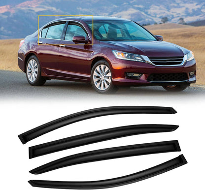 Solidspare Window Visor Rain Guard Vent For Honda Accord 2008-2012 Wavy Mugen Style Tinted
