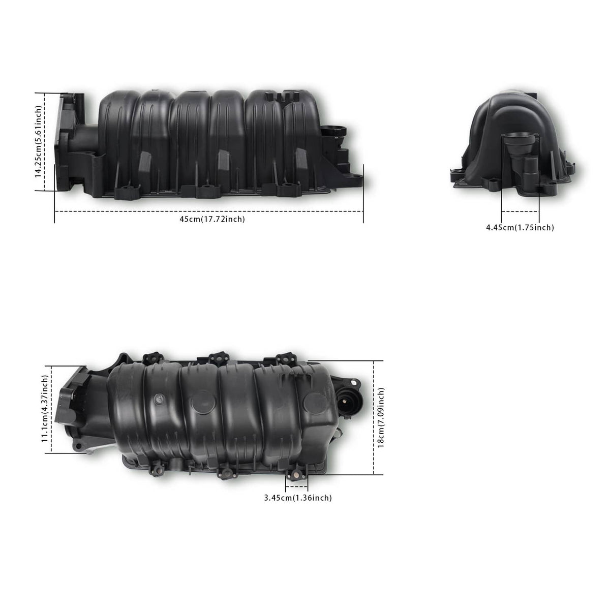 Solidspare Black Upper Intake Manifold + Gasket for 1995-2005 Chevy Buick Olds 3800 3.8L V6