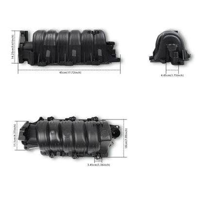 Solidspare Black Upper Intake Manifold + Gasket for 1995-2005 Chevy Buick Olds 3800 3.8L V6