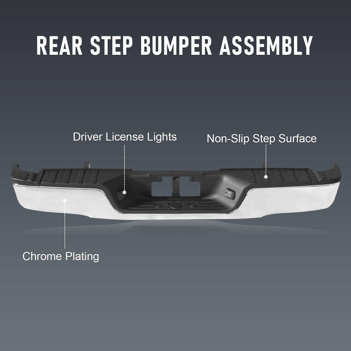 Solidspare TO1103117 Chrome Rear Step Bumper Assembly W/o Hole For 2007-2013 Toyota Tundra