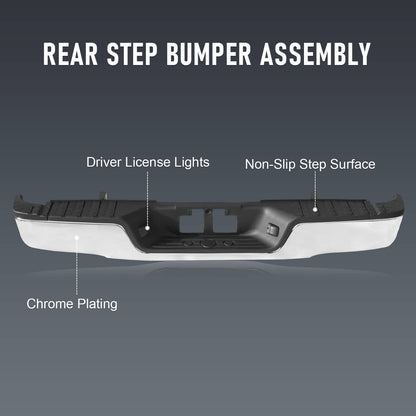 Solidspare TO1103117 Chrome Rear Step Bumper Assembly W/o Hole For 2007-2013 Toyota Tundra