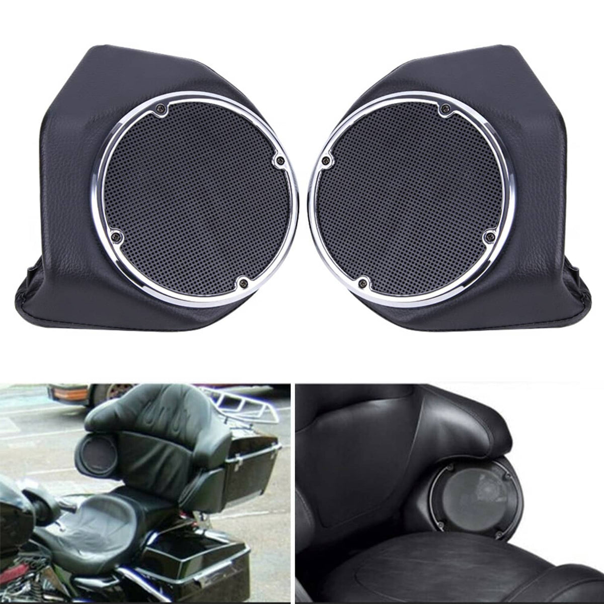Solidspare 2x Rear 6.5" Speaker Pods Box Trunk For Harley Touring CVO Road Glide 2014-2024