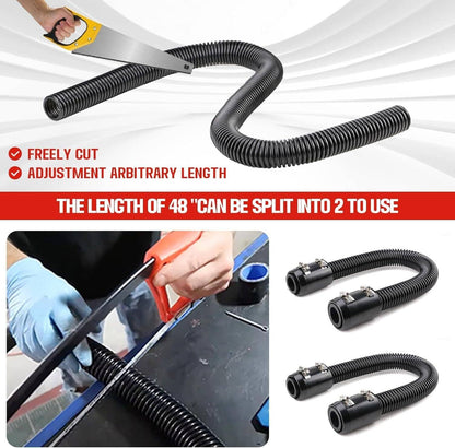 Solidspare 48" Stainless Steel Radiator Flexible Coolant Water Hose w/ Caps Kit Universal