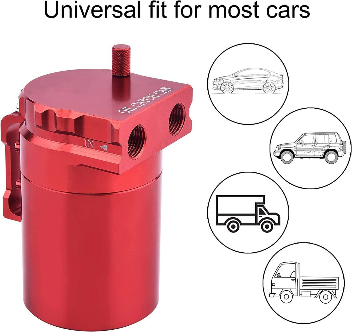 Solidspare Aluminum Oil Catch Can Kit Reservoir Baffled Tank with Breather Filter Universal
