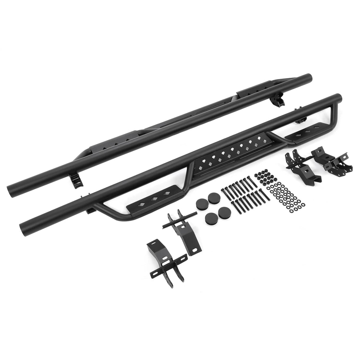 Solid Spare Fits 2021-2024 Ford Bronco 4 Door Side Steps Running Boards Nerf Bars Textured