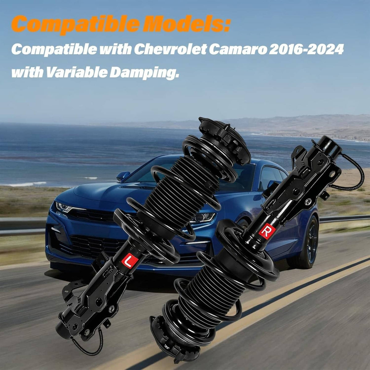 Solidspare Pair Front Struts Assys w/Electronic For 2016-2024 Chevrolet Camaro 85649816