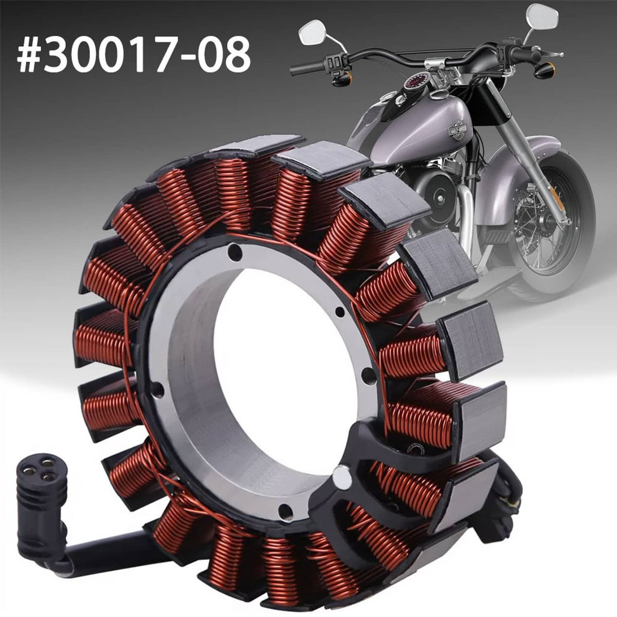 Solidspare HIGH QUALITY STATOR COIL FOR HARLEY 2008-2017 SOFTAIL & DYNA REPLACE # 30017-08
