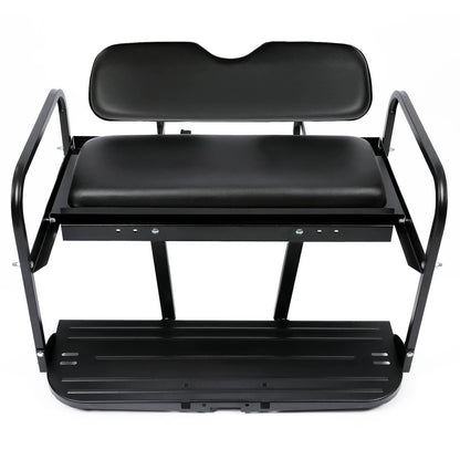 Solidspare Golf Cart Flip Folding Rear Back Seat Kit Black For EZGO Marathon Pre-1994