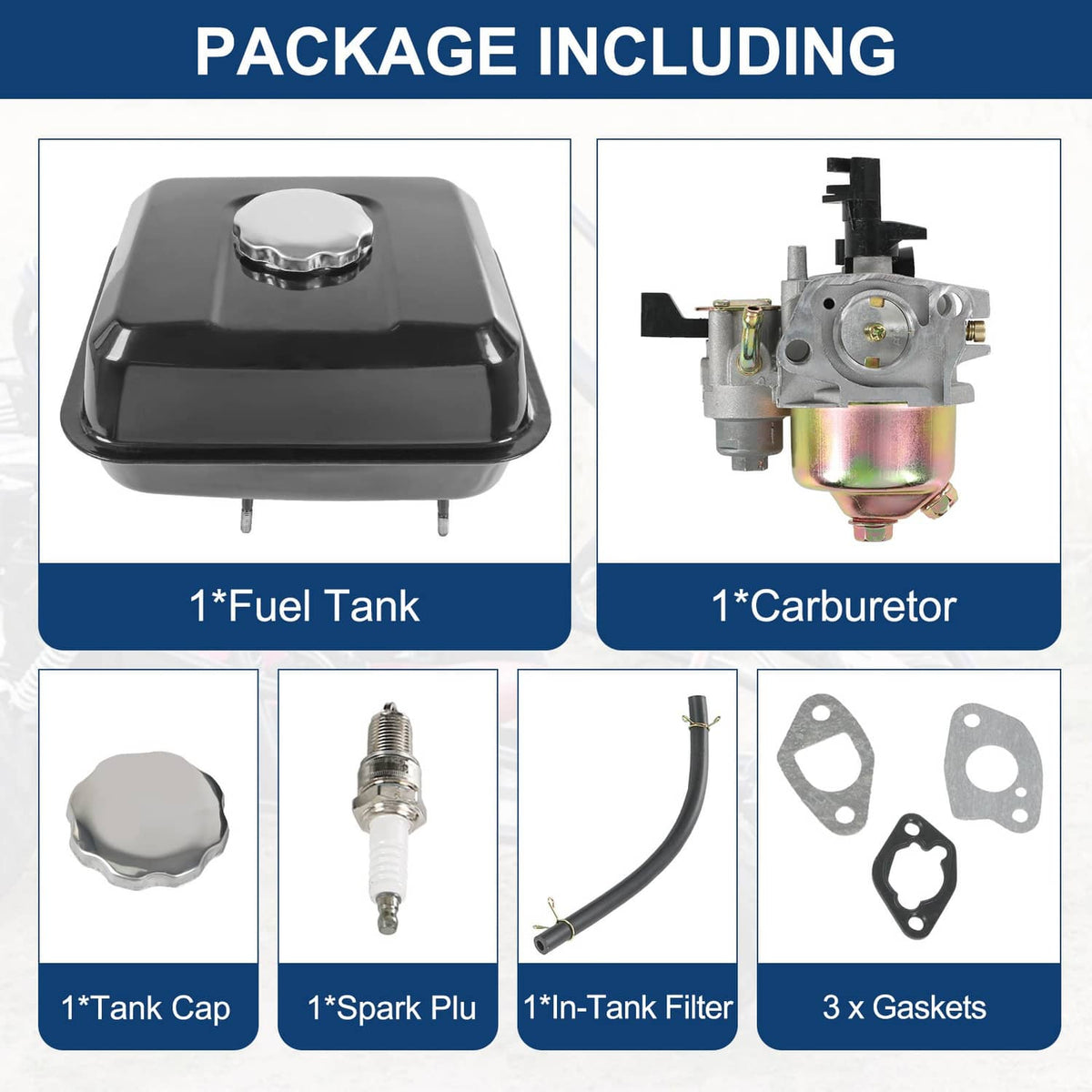 Solidspare Gas Fuel Tank Carburetor Kit For Predator 212cc 196cc Honda GX160 GX200