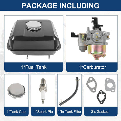 Solidspare Gas Fuel Tank Carburetor Kit For Predator 212cc 196cc Honda GX160 GX200