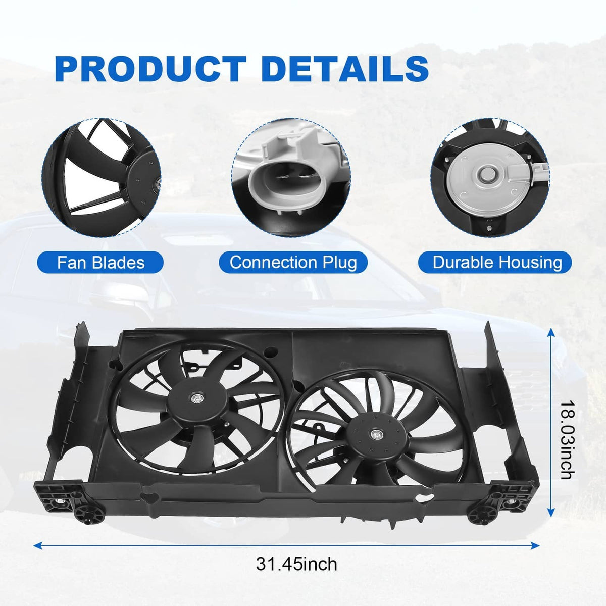 Solidspare Radiator Cooling Fan Assembly 621-557 for 2013-2019 Toyota RAV4 2.5L L4 623290