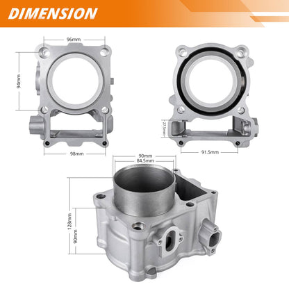 Solidspare 400cc 84.5mm Cylinder Piston Gasket Top End Kit For Yamaha Grizzly 400 07-08 ATV