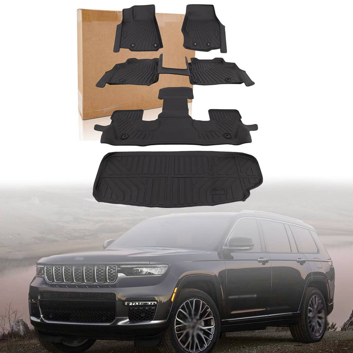 Solidspare For Jeep Grand Cherokee L 2021 2022 2023 2024 2025 Floor Mats & Cargo Liners