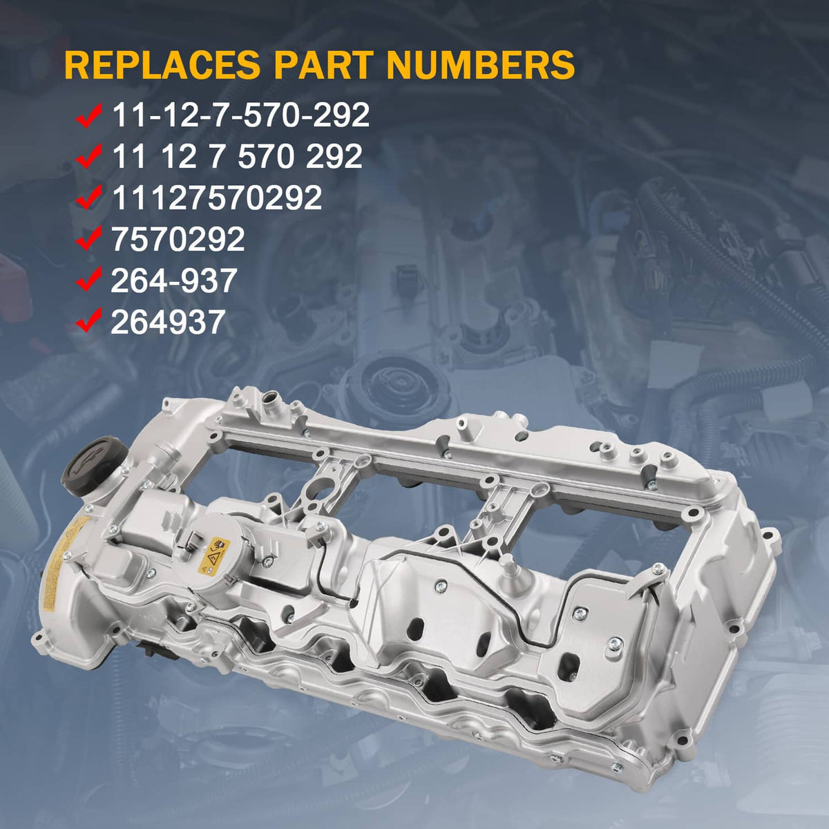 Solidspare ALUMINUM Valve Cover w/ Gasket & Cap For BMW 135i 335i 535i 640i 740i X3 X5 N55