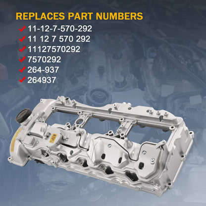 Solidspare ALUMINUM Valve Cover w/ Gasket & Cap For BMW 135i 335i 535i 640i 740i X3 X5 N55