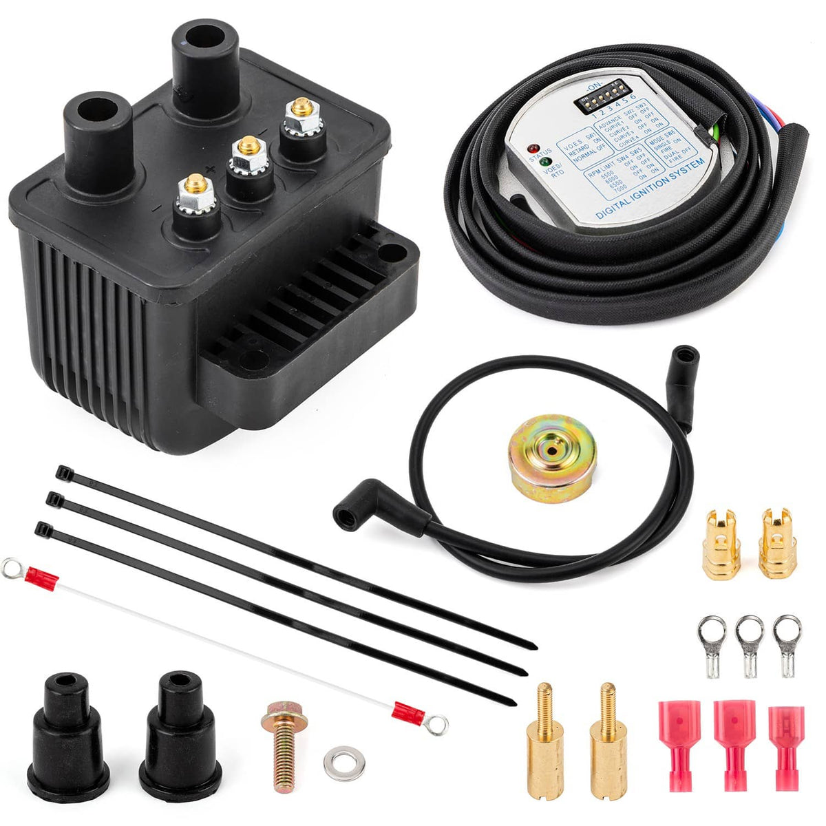 Solidspare Single Fire Programmable Ignition Coil Kit For EVO Big Twin XL Sportster 53-660