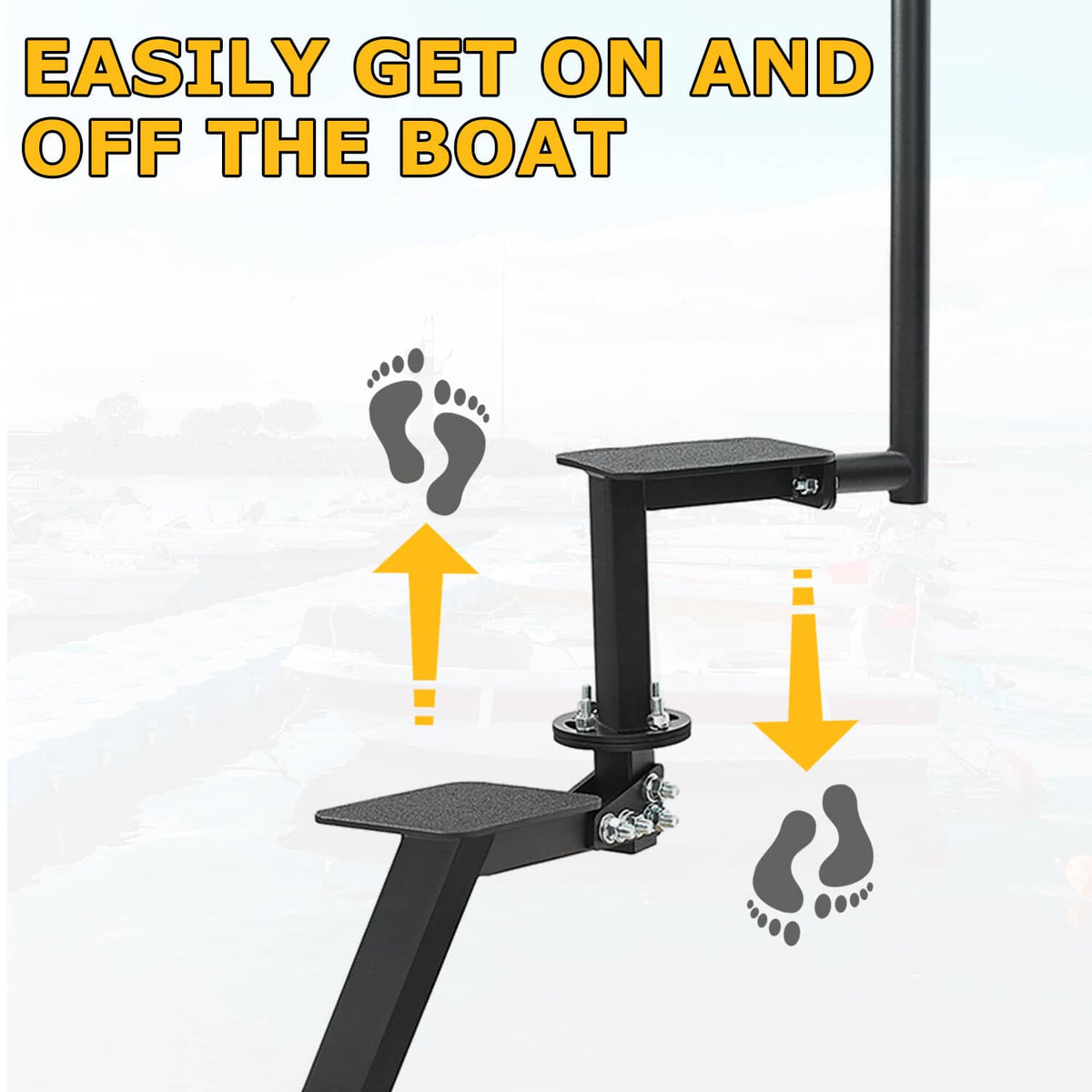 Solidspare Boat Trailer 2 Steps 360 Dual Step w/ Handle Combo Fit For Universal Bass Boat