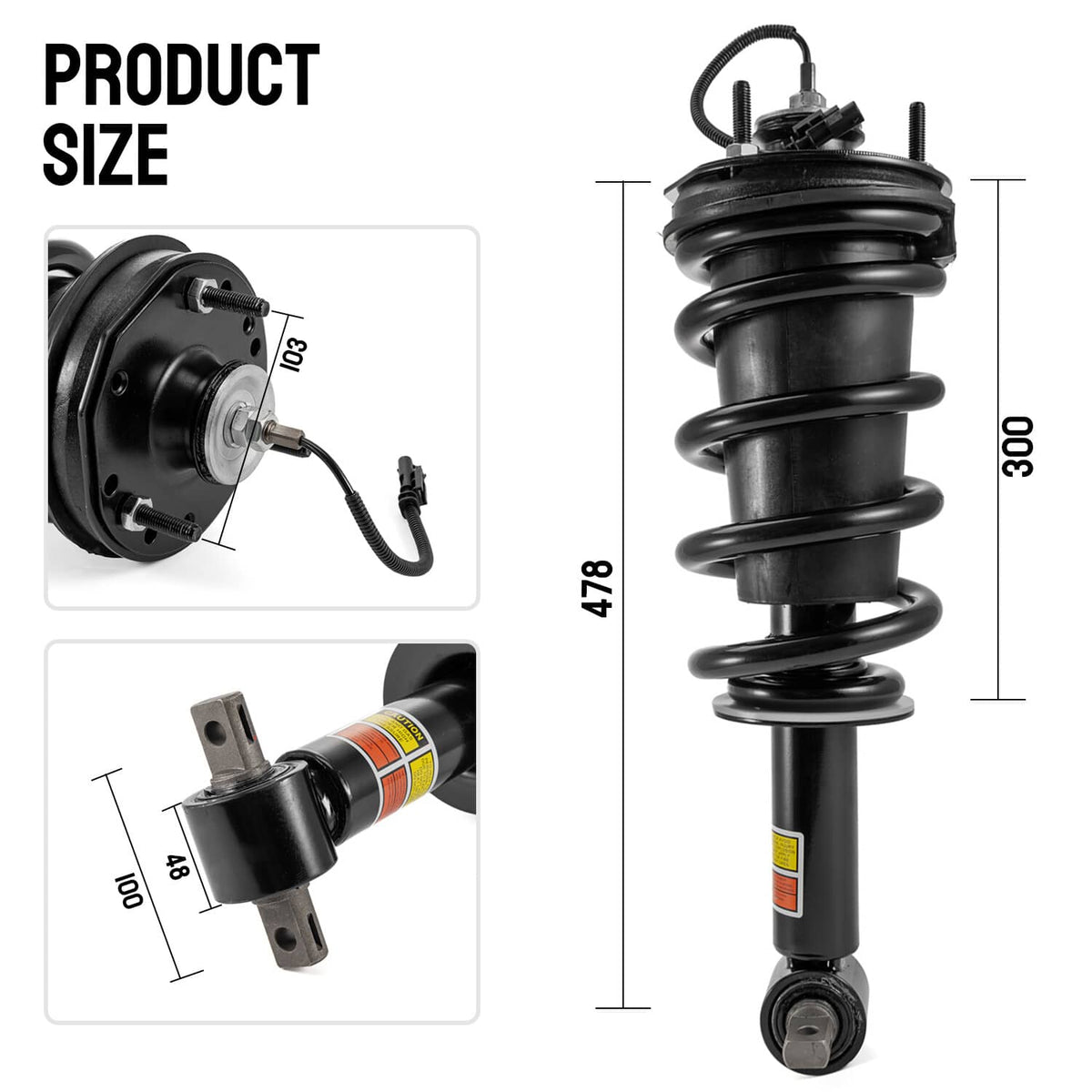 Solidspare Front & Rear Shock Strut Assys for GMC Sierra 1500 Denali 2015-2018
