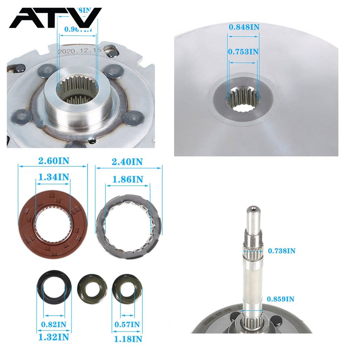 Solidspare For 04-07 Yamaha Rhino 660 Wet Clutch Drum Housing & Primary Sheave & Pad Shoe