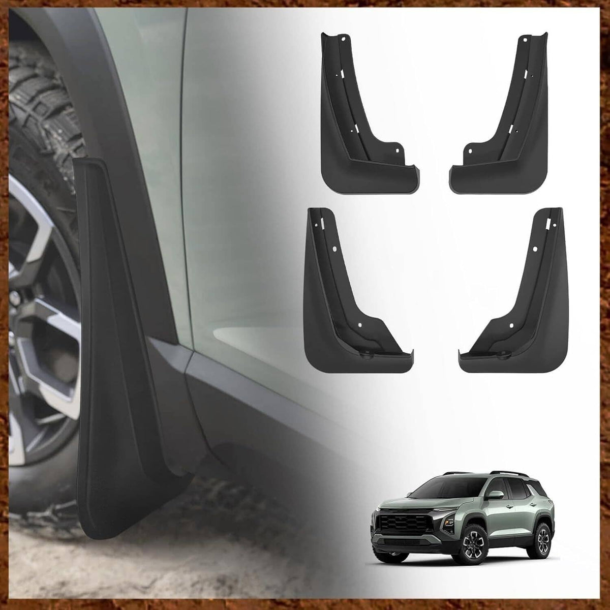 Solidspare 4Pcs For Chevrolet Equinox 2025+ Car Splash Guards Mud Flaps Guards Accessories