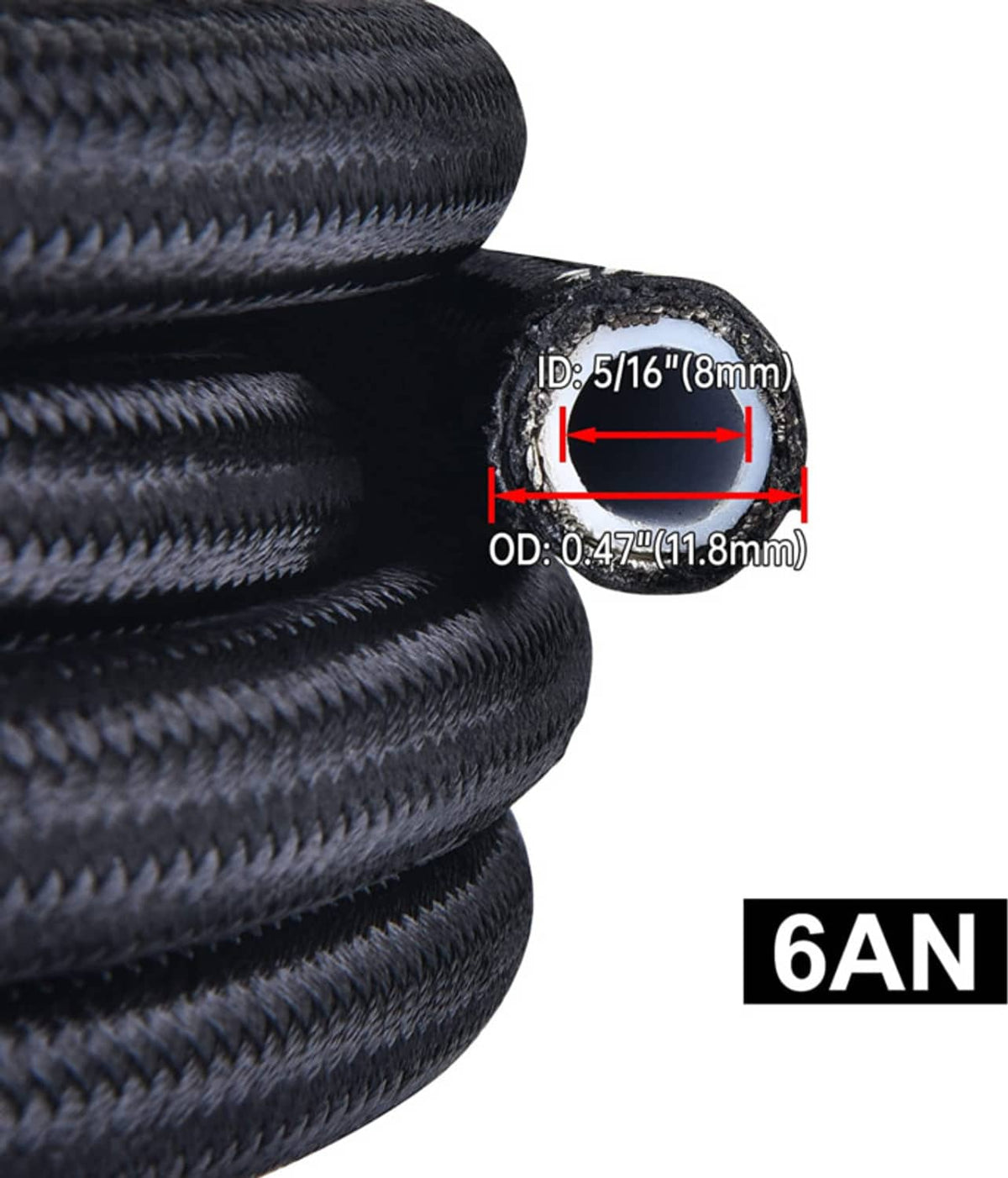 Solidspare AN6 6AN PTFE LS Swap EFI Fuel Line Fitting Kit with 25FT Hose and 15 Fitting E85