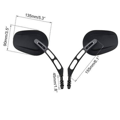 Solidspare Black 8mm Rear View Side Mirrors Fit For Harley Touring Road Glide King Electra