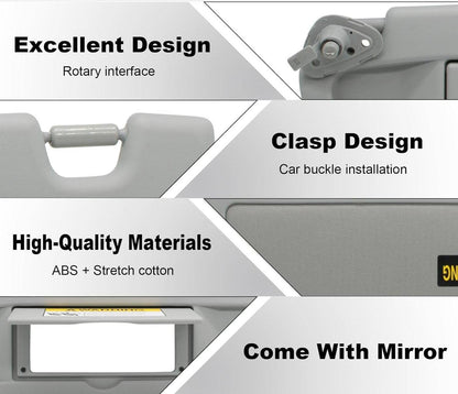 Solidspare Left Driver Side Sun Visor for Honda Civic 2006-2011 Light Gray 83280-SNA-A01ZC