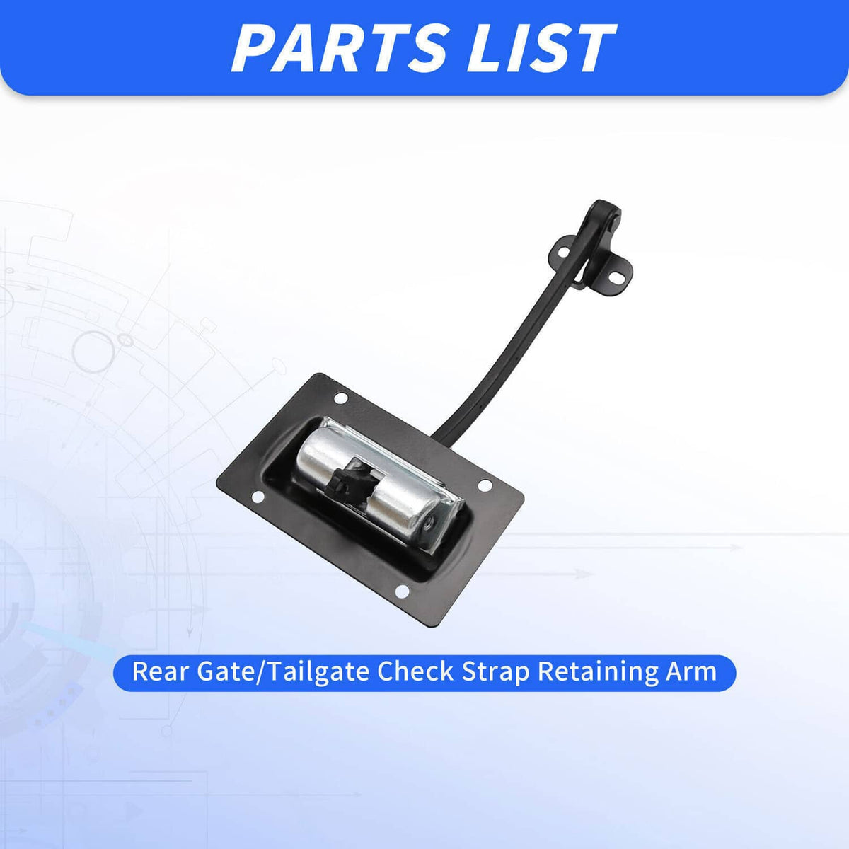 Solidspare Rear Door Gate/Tailgate Check Strap Retaining Arm For Jeep Wrangler JK 2011-2019