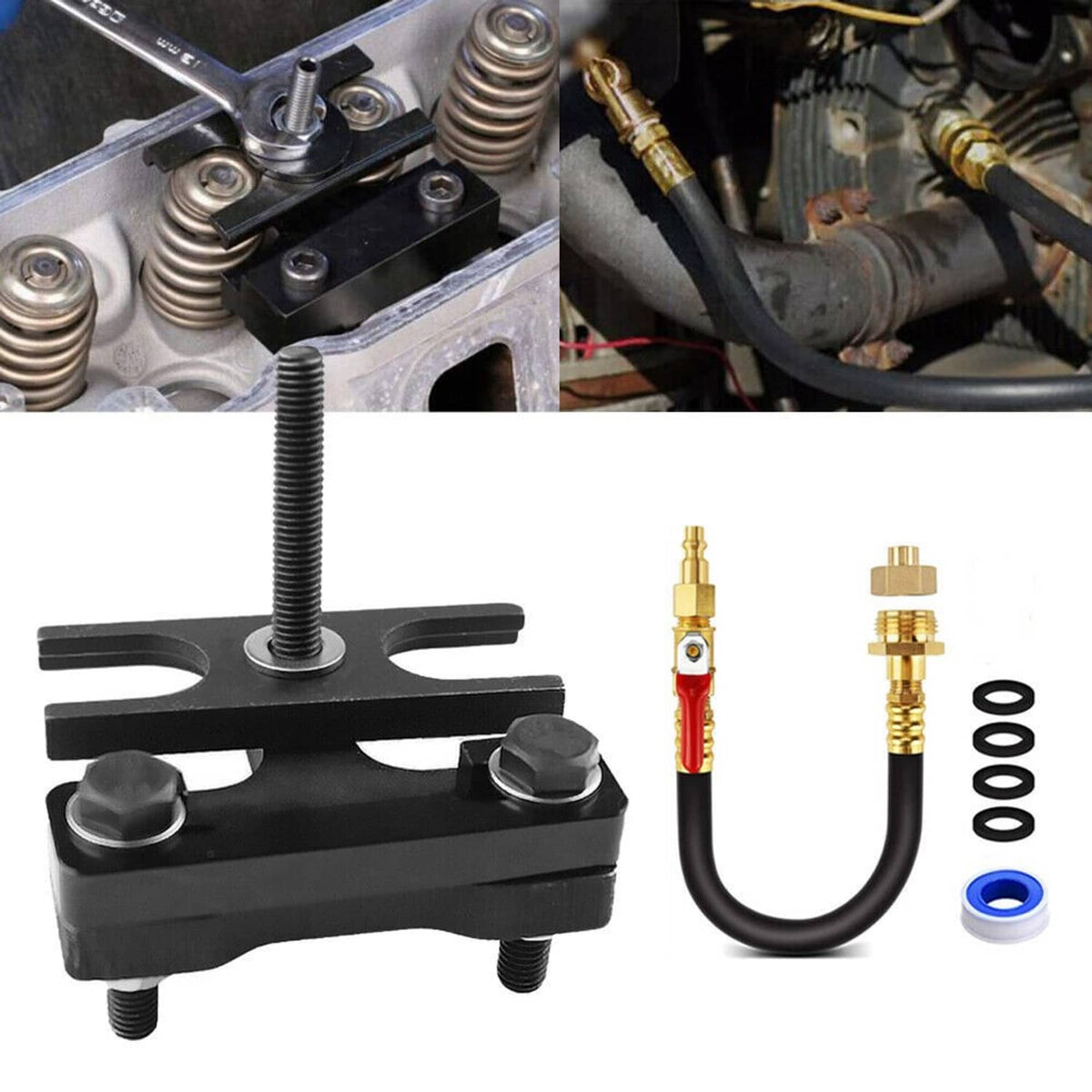 Solidspare For GM Chevy LS LS1 Engine Valve Spring Compressor & Air Valve Holding Hose Tool