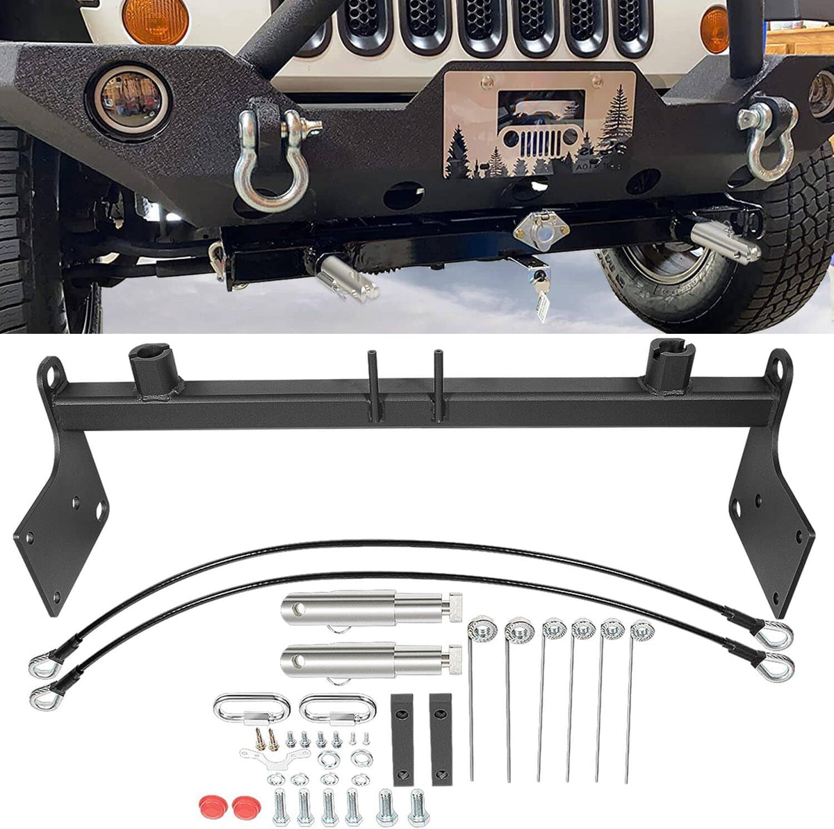 Solid Spare For Blue OX BX1126 Tow Bar Base Plate Bumper for 2007-2018 Jeep Wrangler JK JKU