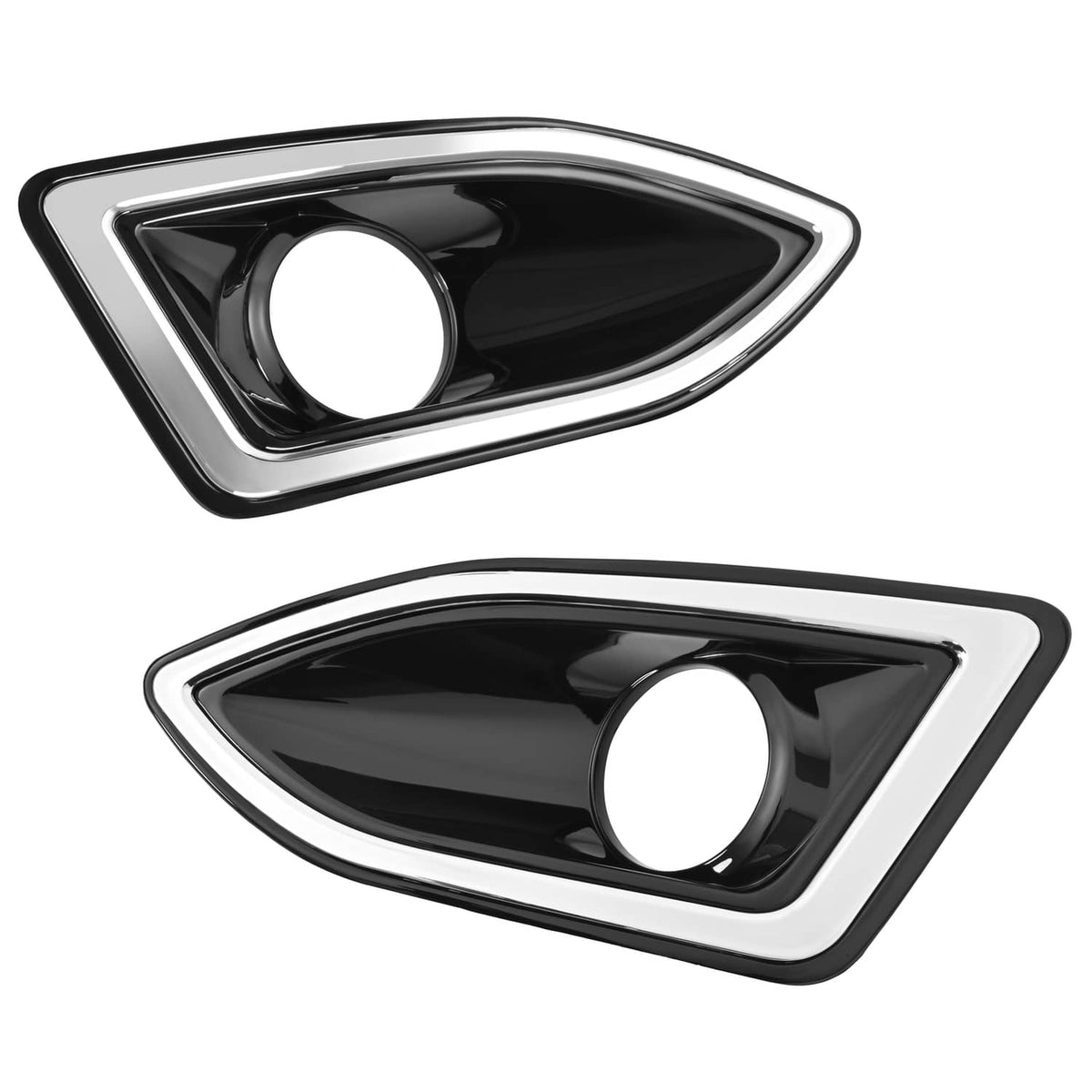 Solid Spare Fog Light Trim Bezel Cover Left & Right Pair For Ford Edge 2015 2016 2017 2018