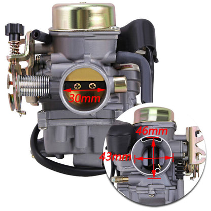 Solidspare PERFORMANCE ATV GY6 Carburetor 30mm For GY6 150cc 250cc Moped scooter Carb US