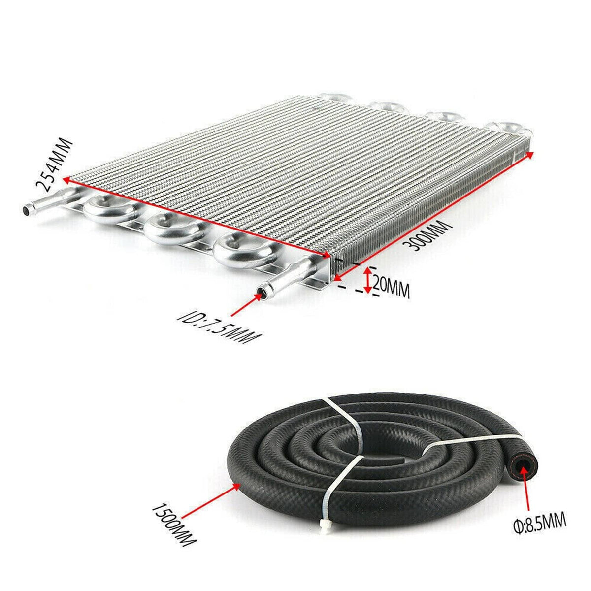 Solidspare 8 Rows Universal Aluminum Remote Transmission Oil Cooler Radiator Converter Kit