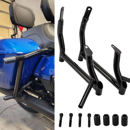 Solidspare Motorcycle Rear Saddlebag Guards Crash Bars For 14-24 Harley Electra Glide FLHT