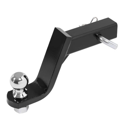 Solid Spare Trailer Hitch Ball Mount with 2" Ball & Pin Fits 2" Receiver 7500 lbs 6"Drop