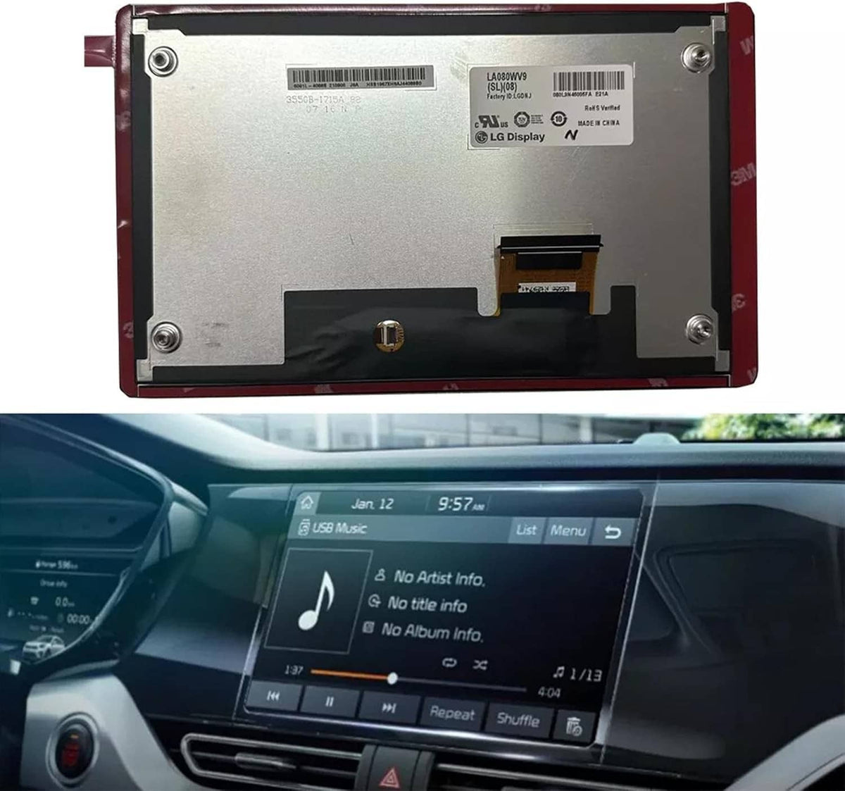 Solidspare 8" Lcd Display Touch Screen For Hyundai Kia LA080WV9-SL02 SL04 SL0