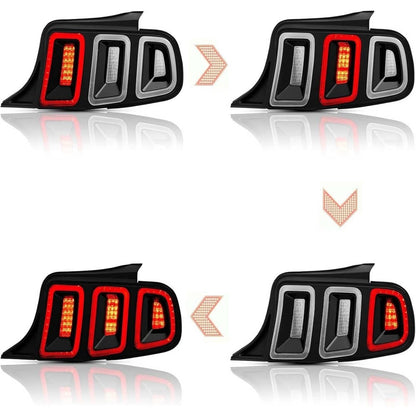 Solidspare Tail Lights Black Brake Lamps For 2010-2014 Ford Mustang Full LED w/ Sequential