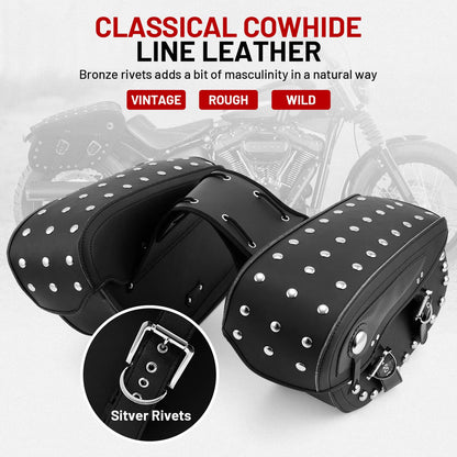Solidspare Pair Motorcycle Saddle Bags Side Luggage For Harley Electra Glide Sportster XL