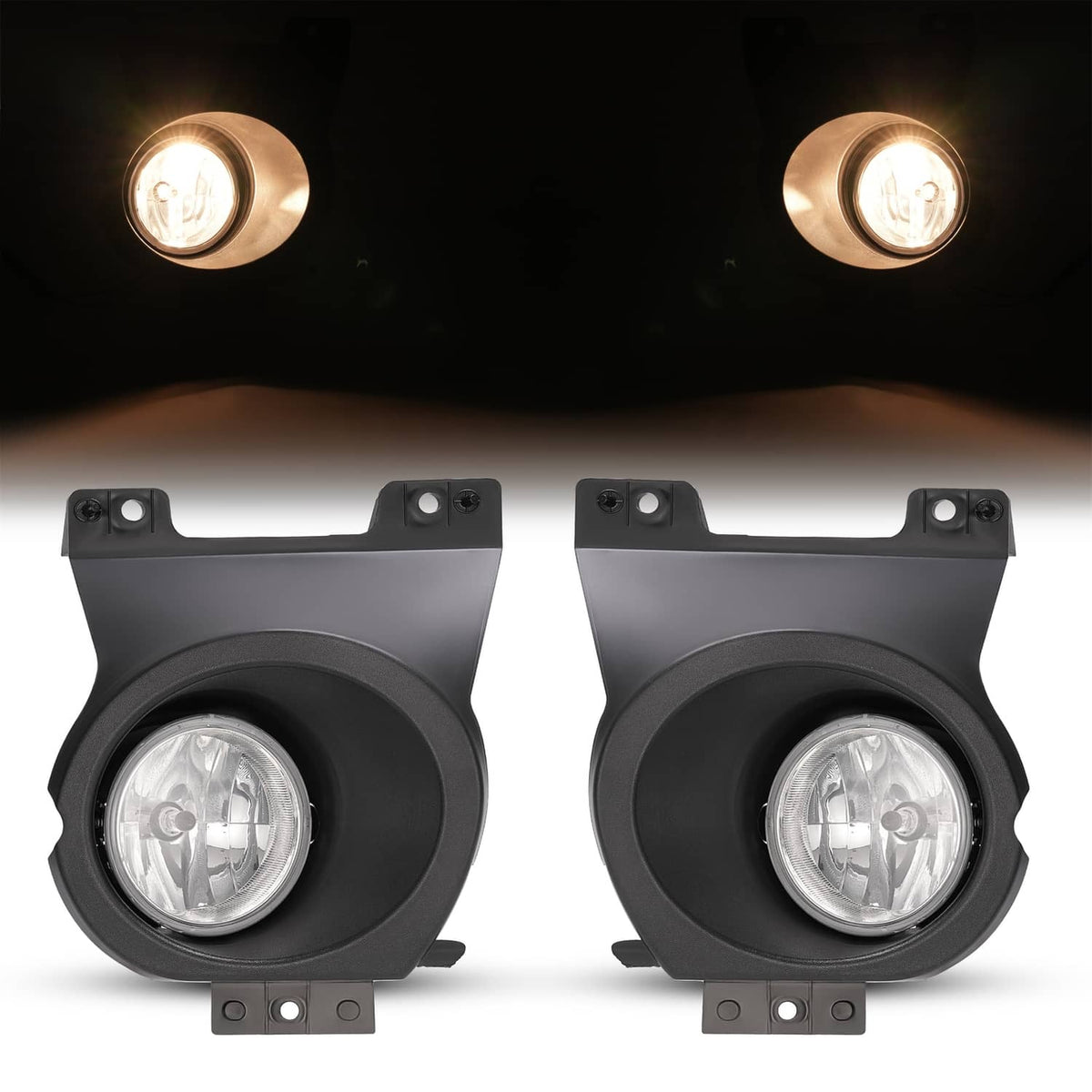 Solid Spare Pair Front Bumper Driving Lamps Fog Lights w/Bezel For Ford F150 F-150 2009-2010