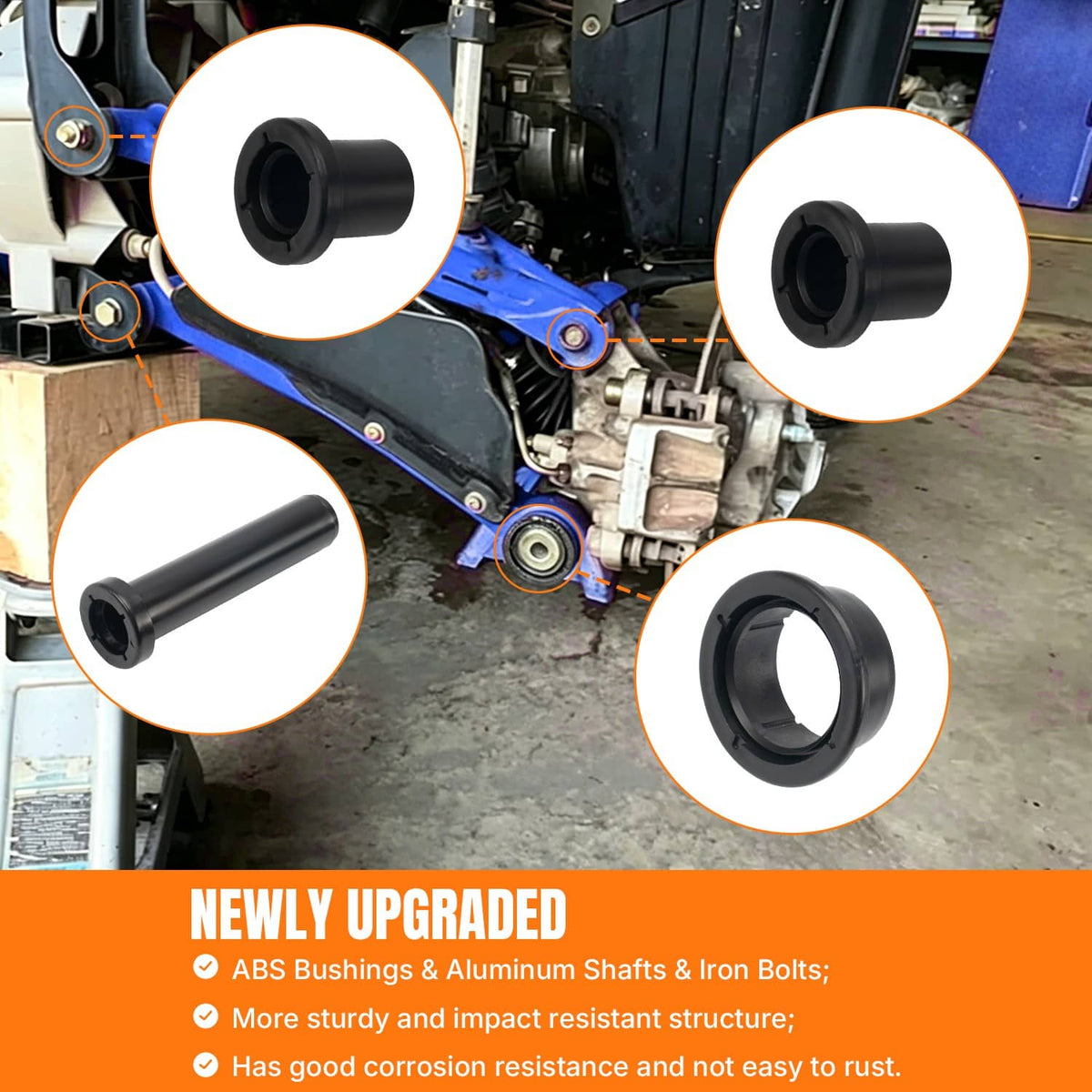 Solidspare Rear A-Arm Bushing Shafts Kit 5020826 Fit for Polaris Sportsman 400 450 600 700
