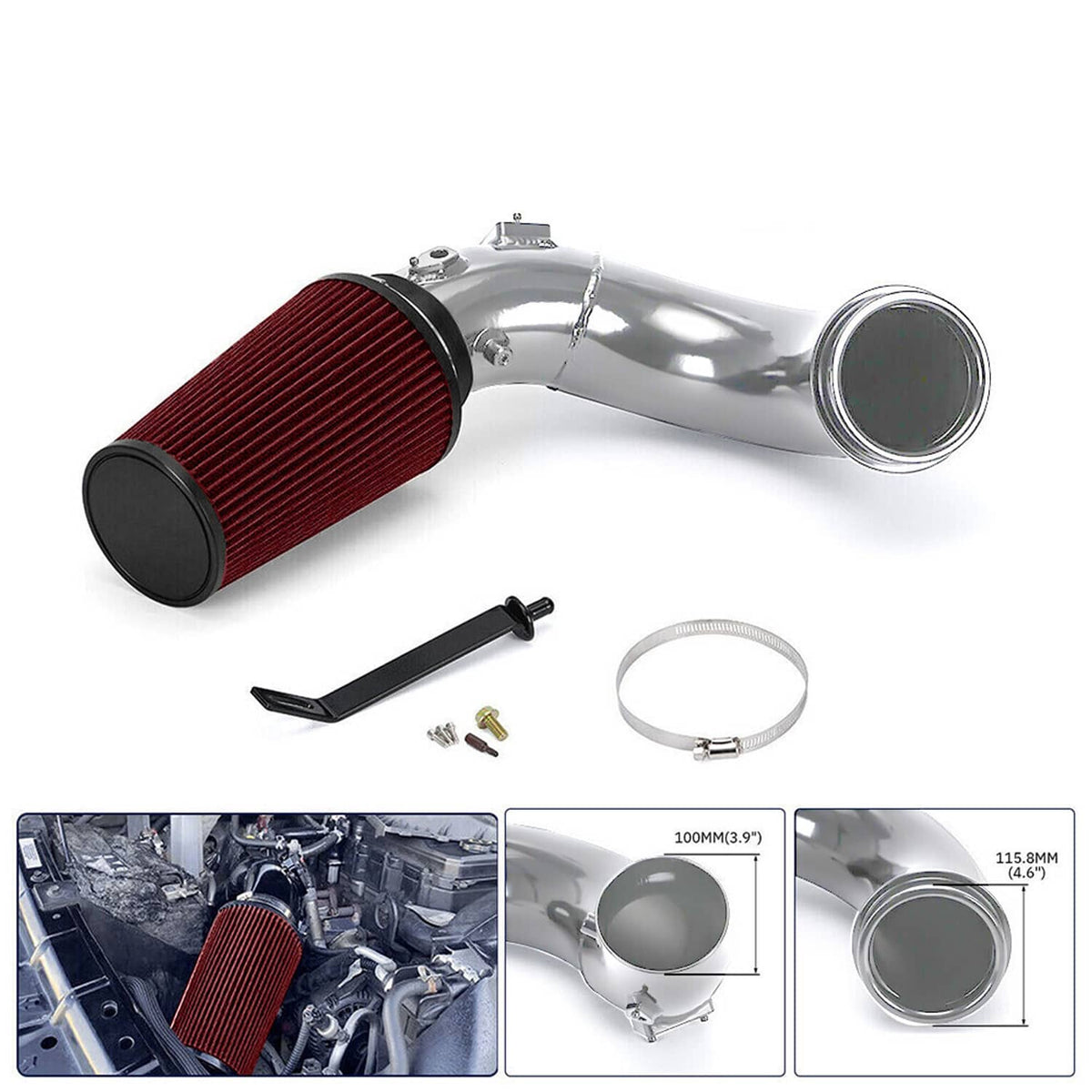 Solidspare 4" Cold Air Intake & Filter For 2007.5-2012 Dodge Ram 2500 6.7L Cummins Diesel