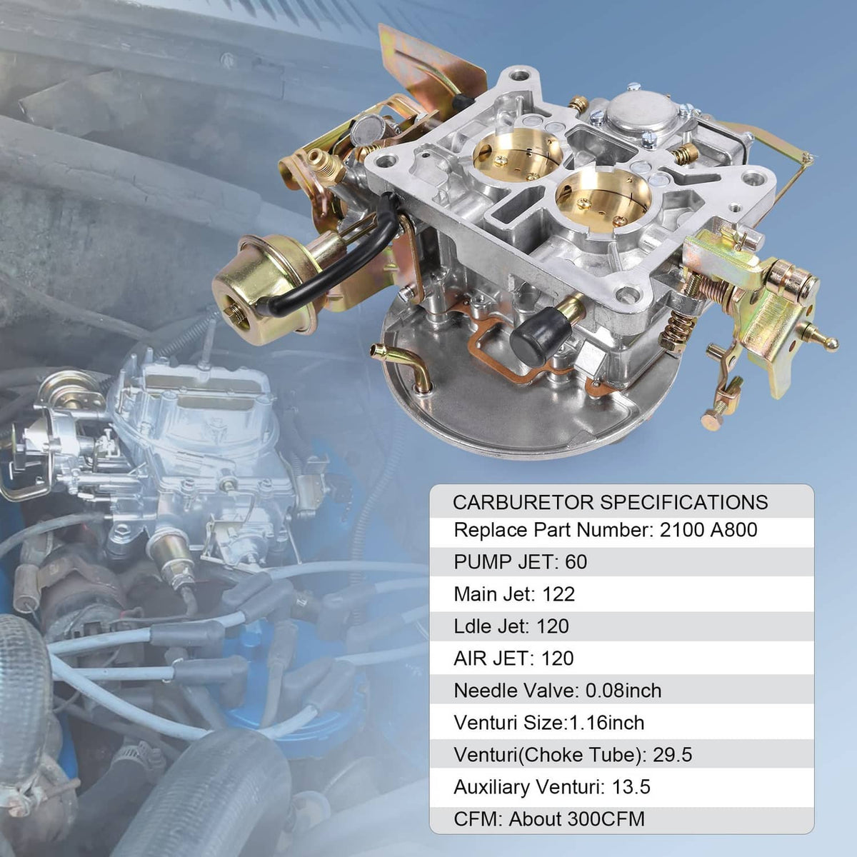 Solidspare For Ford 400 302 351 Cu Jeep Engine 2150 NEW Two 2 Barrel Carburetor Carb 2100