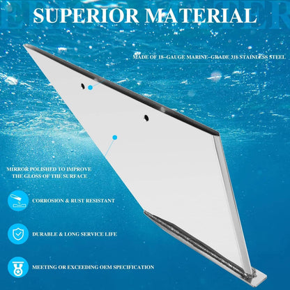 Solidspare 27151 Skeg Guard Protector Safe-Skeg for Yamaha 150-175HP/200HP Stainless Steel
