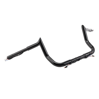 Solidspare Black Pre-Wired 10" Meathook Bar Handlebar For Harley Electra Street Glide 2014+
